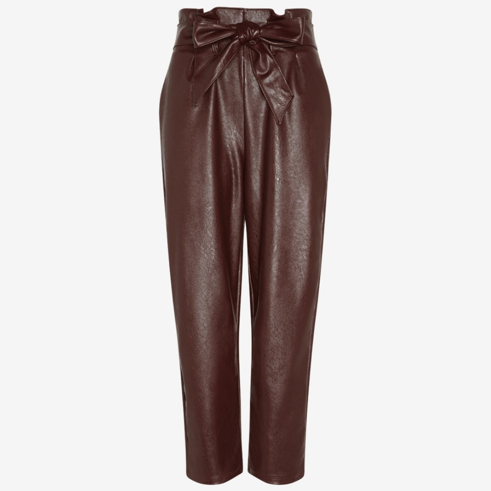 COMMANDO NWT Faux Leather Paperbag Pant with Removable Tie Belt